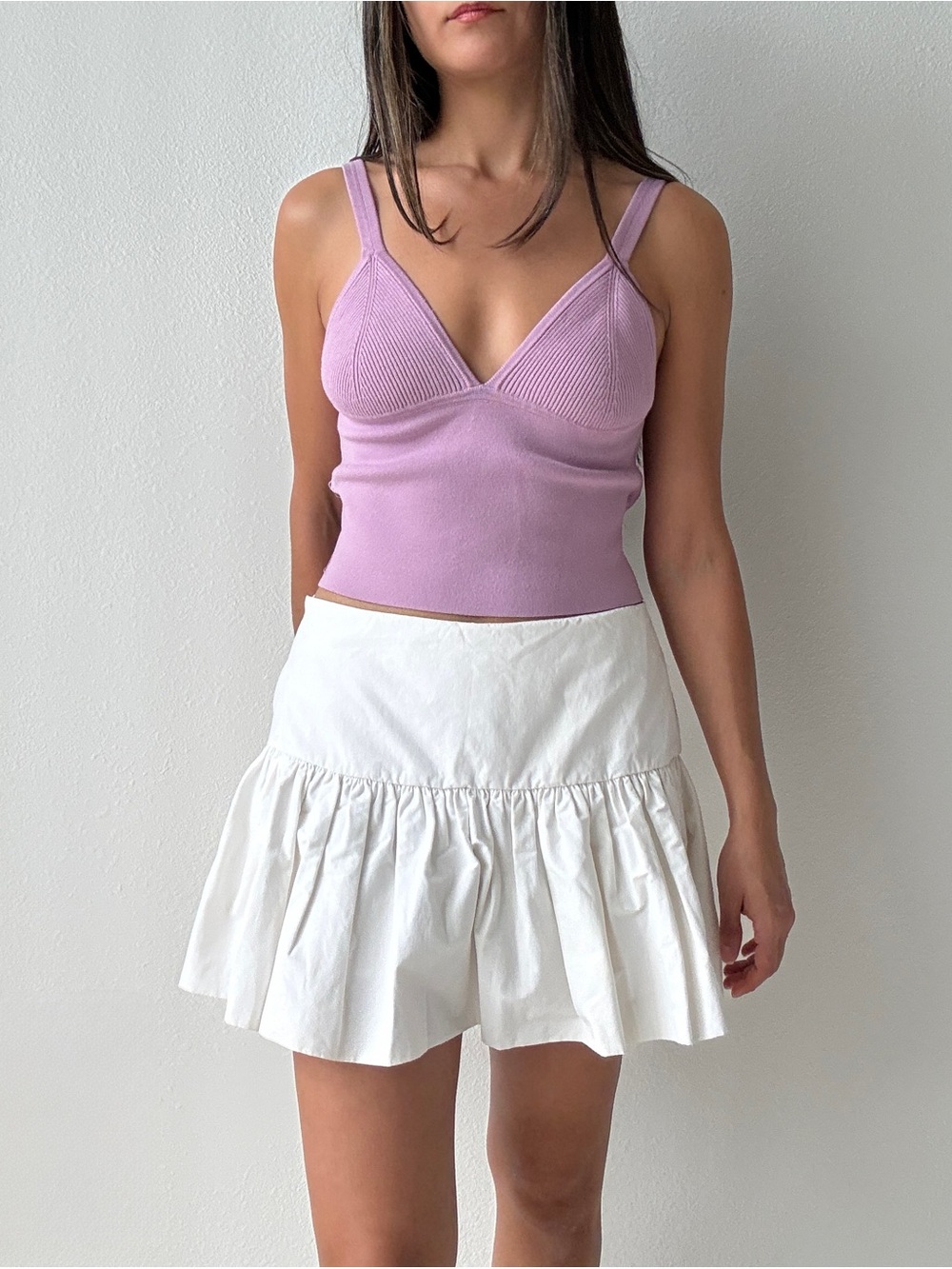 ASTR Off-white Pleated Mini Skirt